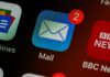 closeup of mail app icon on phone