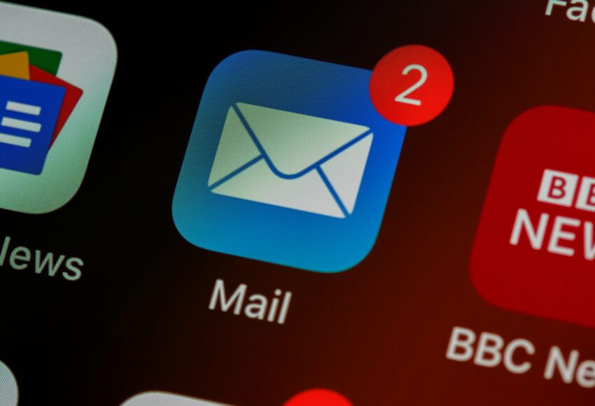 closeup of mail app icon on phone